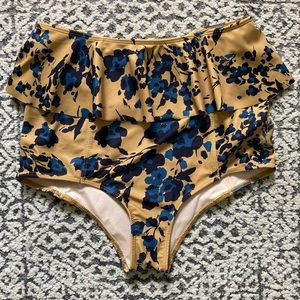Kortni Jeane mustard floral peplum bottoms